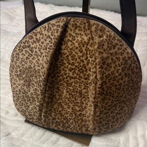 Bottega Veneta Leopard Calf Hair Dome Handbag Made in Italy